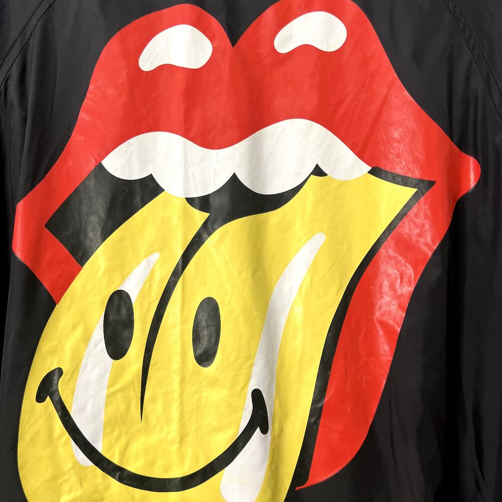Rolling Stones x Smiley Market Black Lips Windbreaker Jacket size 2X NEW Tags - Picture 12 of 16